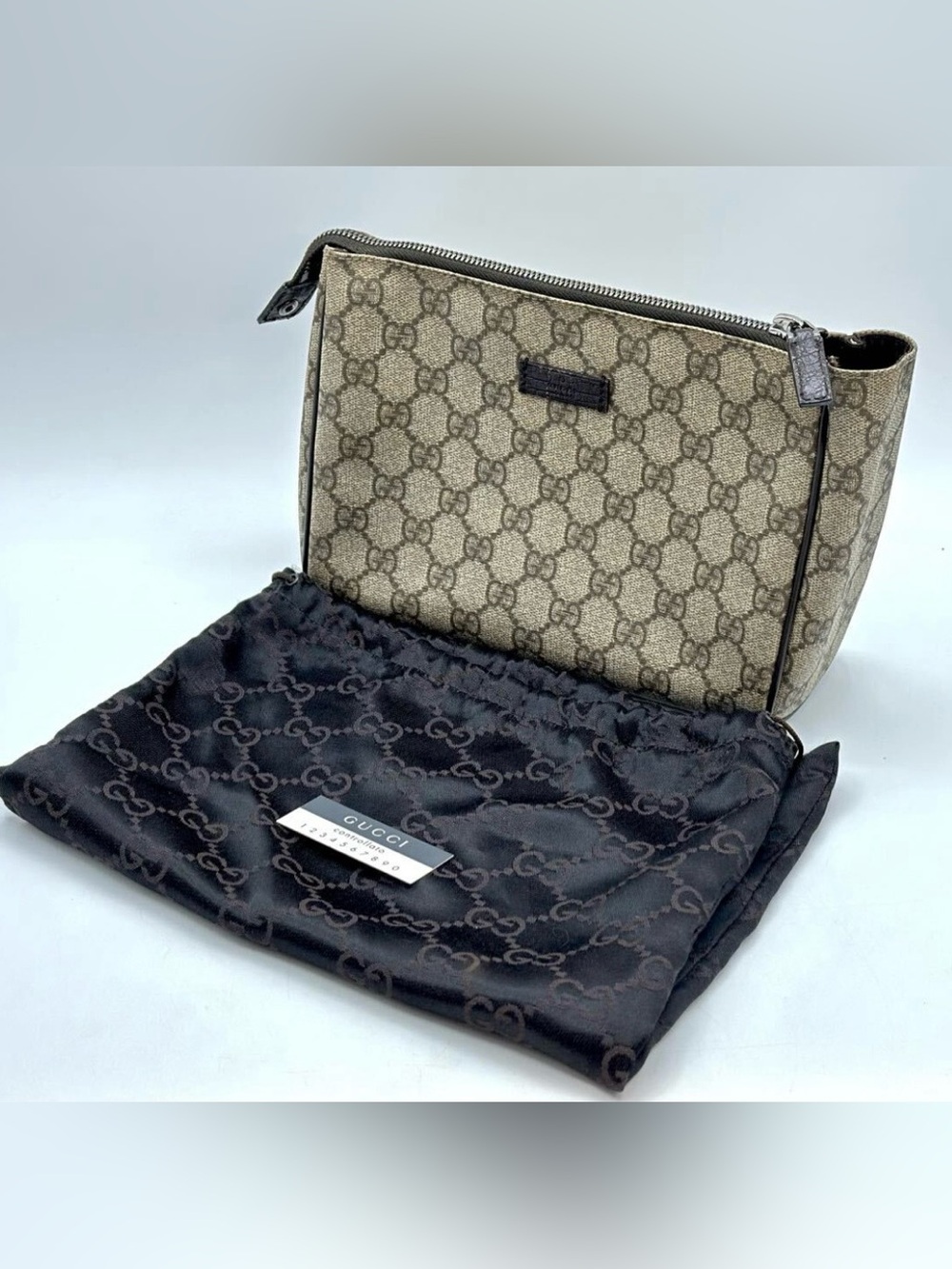 Vintage Gucci Supreme Cosmetic Bag/Second Pouch Clutch, Authentic